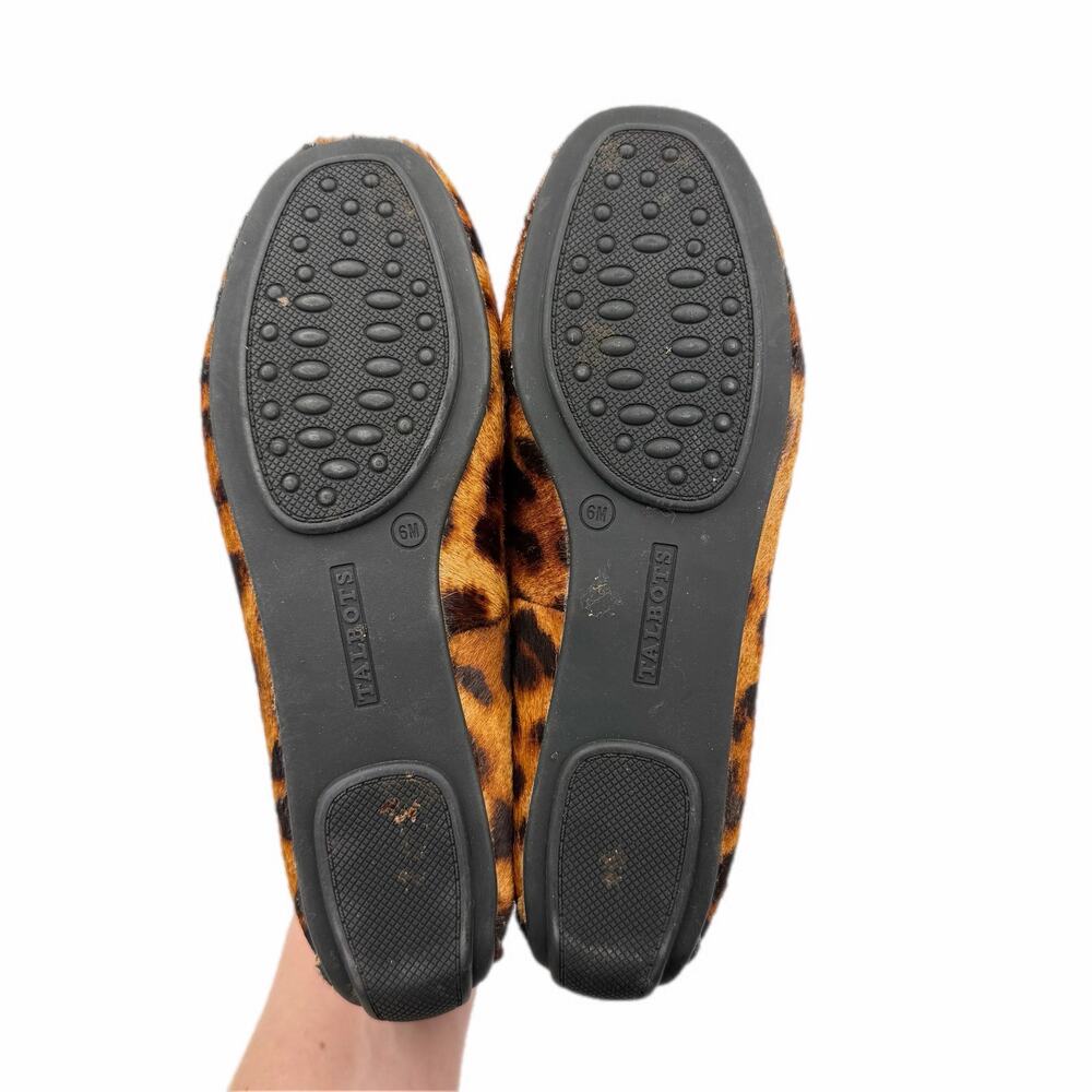 Talbots Everson Women's Tasseled Leather Driving Leopard Slip On Chic Moccasins - Picture 9 of 10